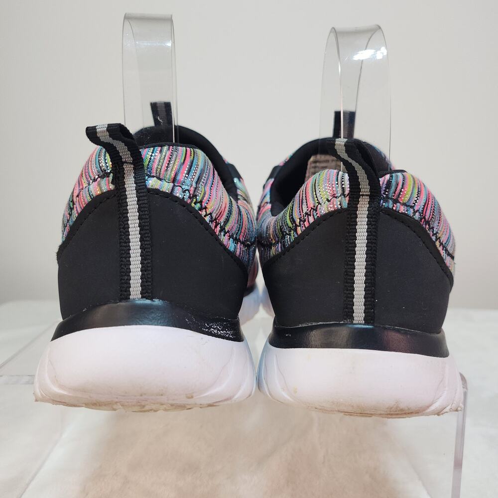 Rainbow Glitter Sneakers 7 Multi Color Sparkle Shimmer Slip On Kidcore Neon Rave - Picture 10 of 13